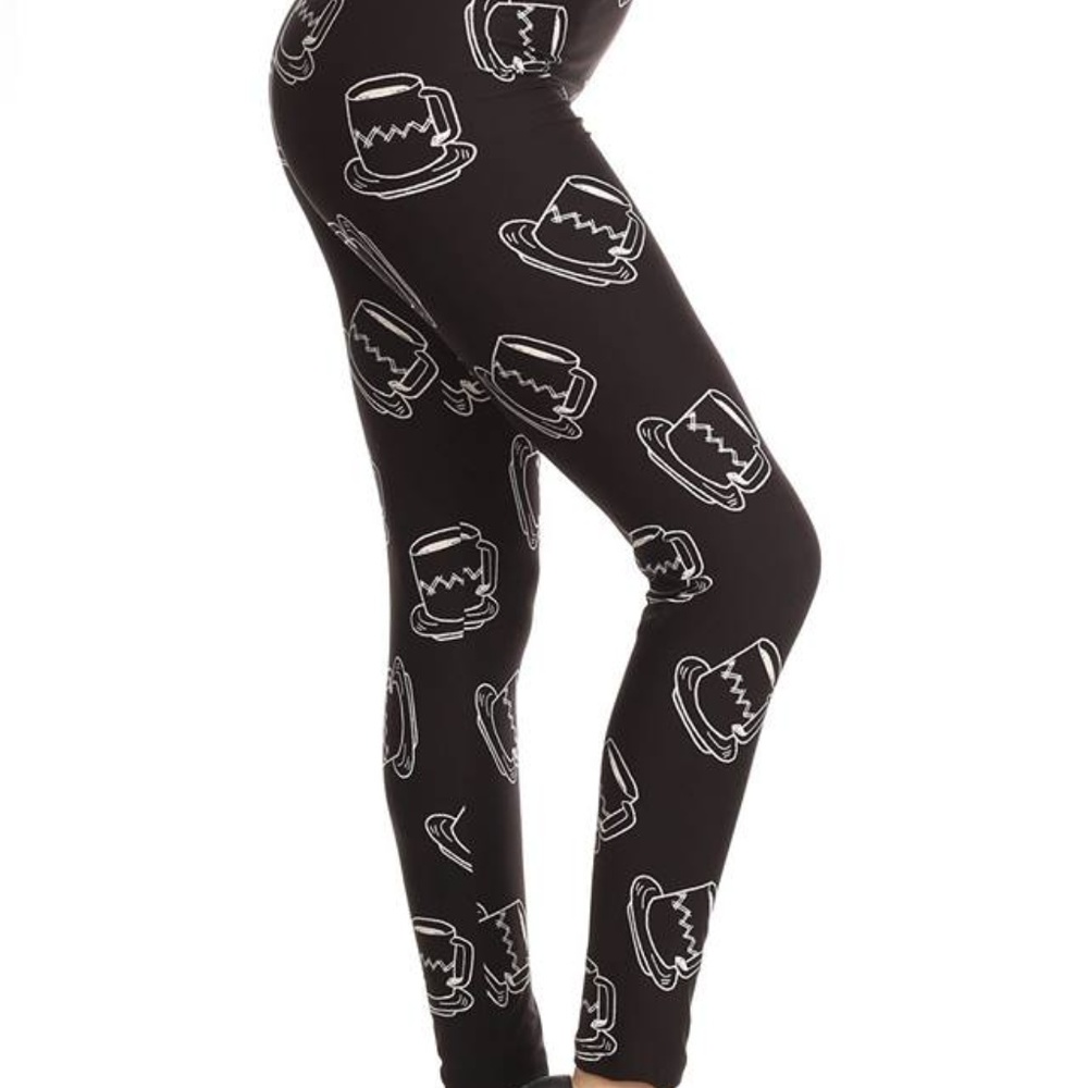 Super Soft Buttery Coffee Cup Leggings NWT
